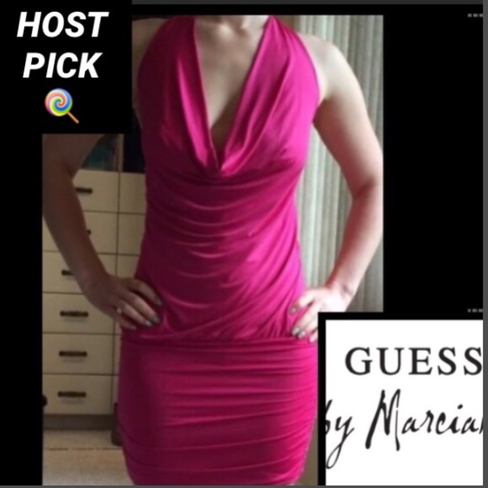 MARCIANO BY GUESS Sexy Jungle Pink Corset Dress